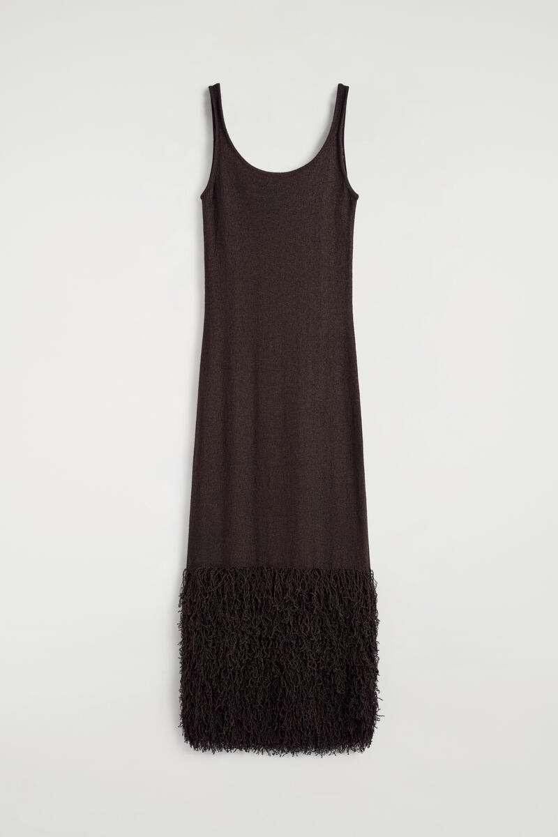 COS フリンジヘムニットコラムドレス