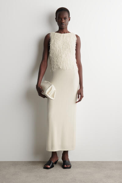 COS フリンジニットコラムドレス