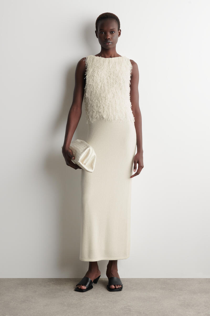 COS フリンジニットコラムドレス