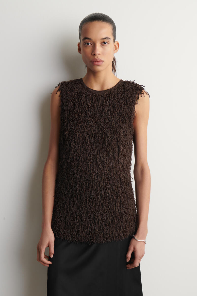 COS フリンジニットトップ