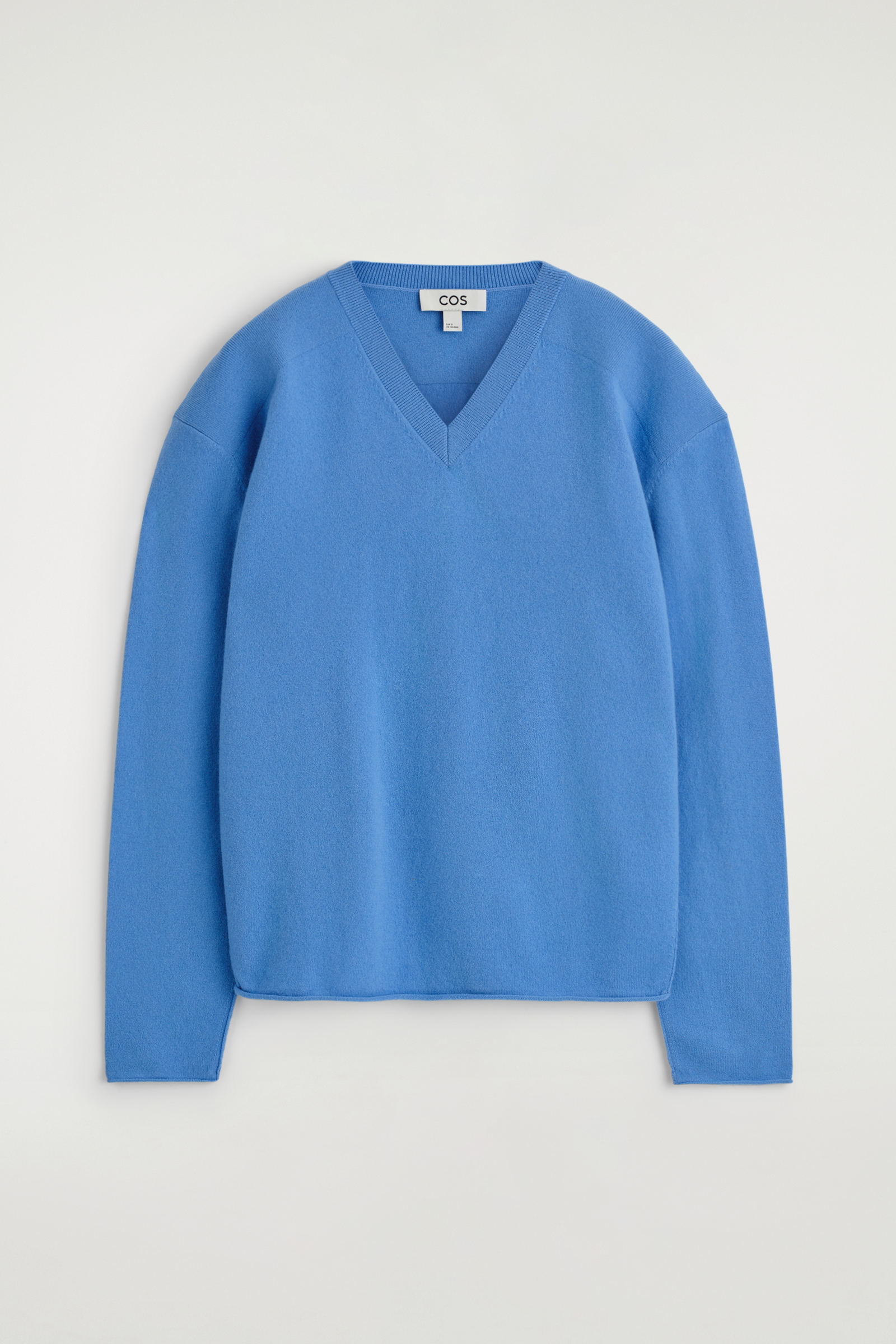 MERINO WOOL V-NECK JUMPER メリノウール素材Vネックセーター ブルー