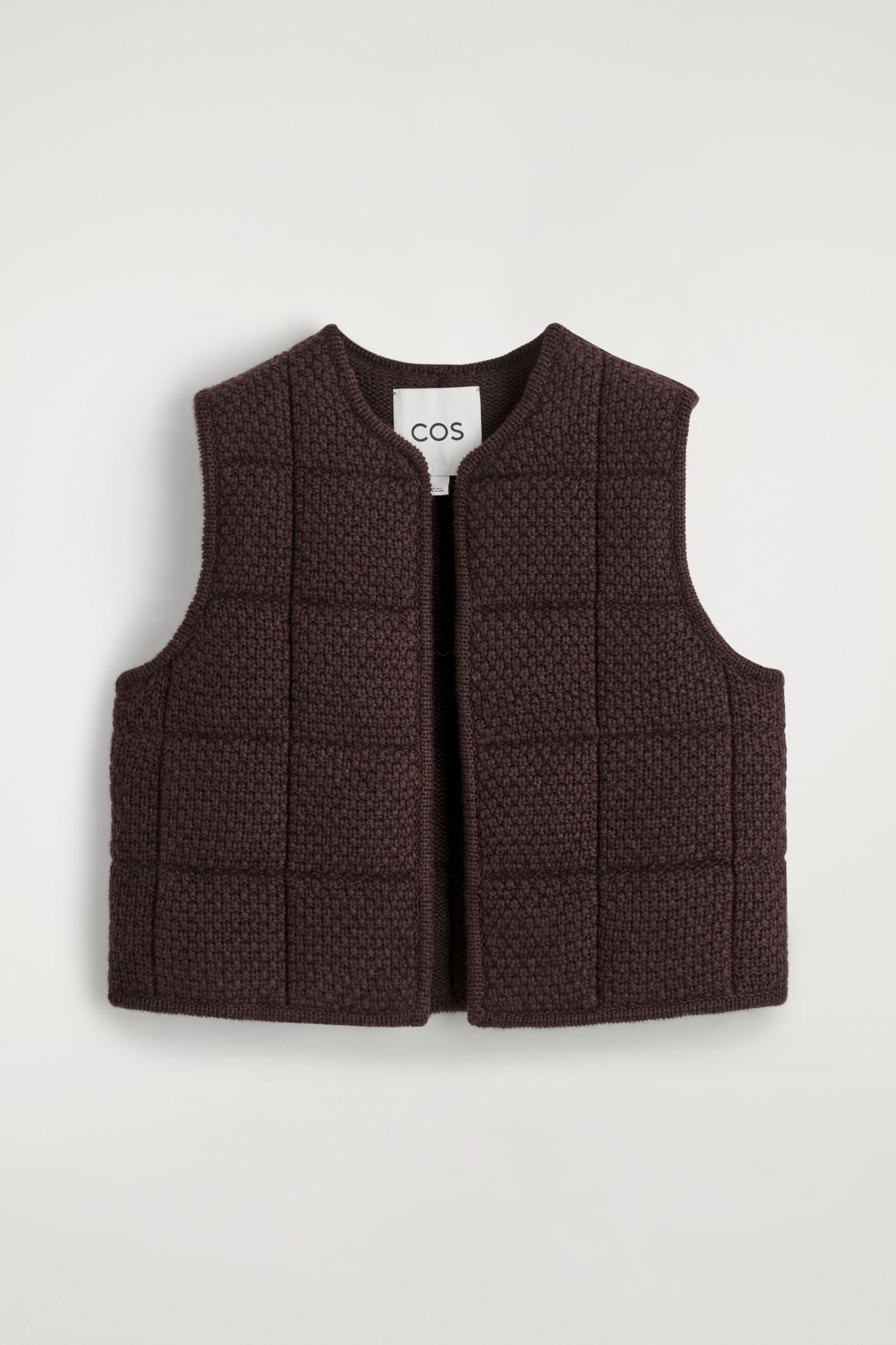 TEXTURED MERINO WOOL-YAK PADDED GILET パデッドメリノウールニット