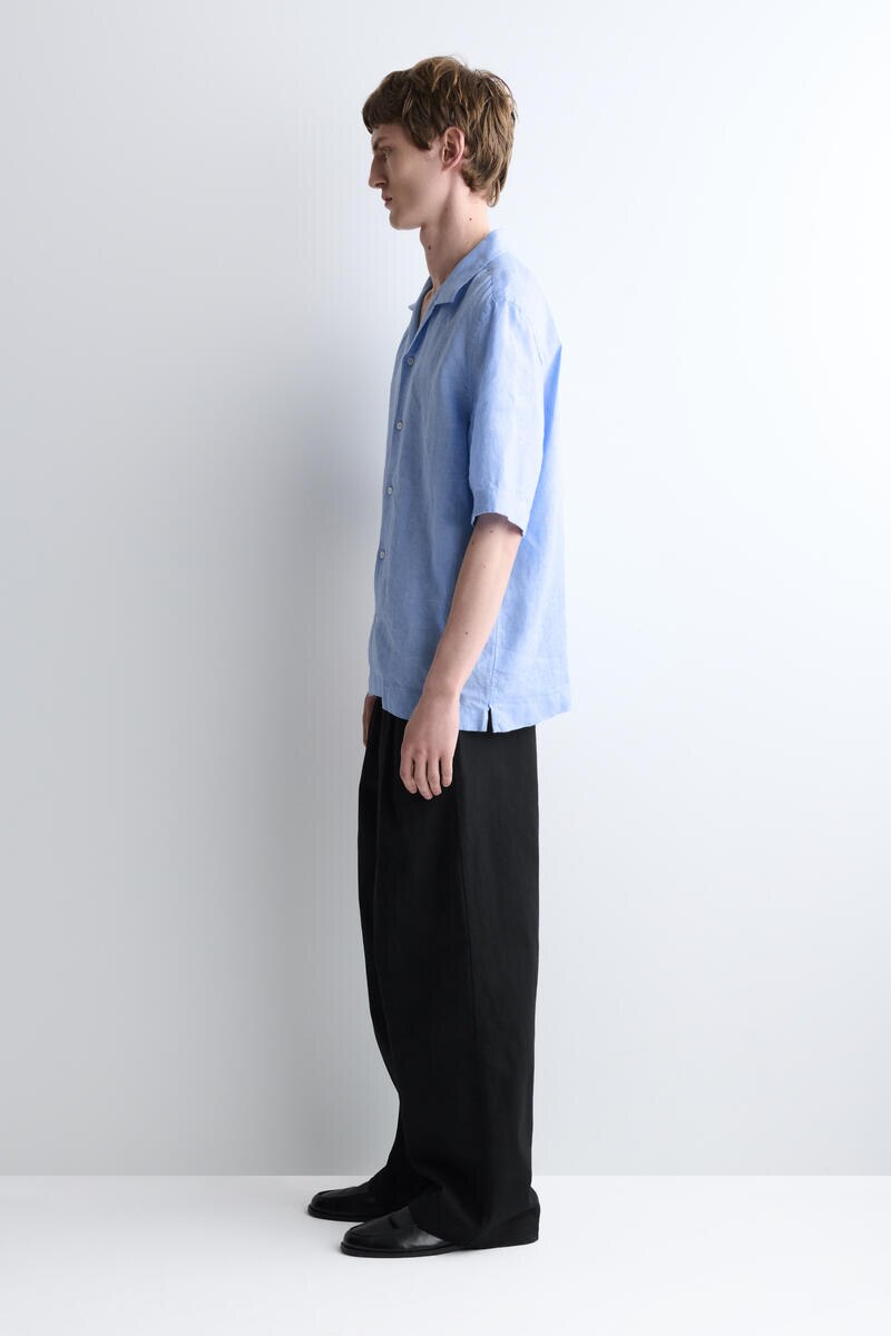 COS キャンプカラー半袖リネンシャツ