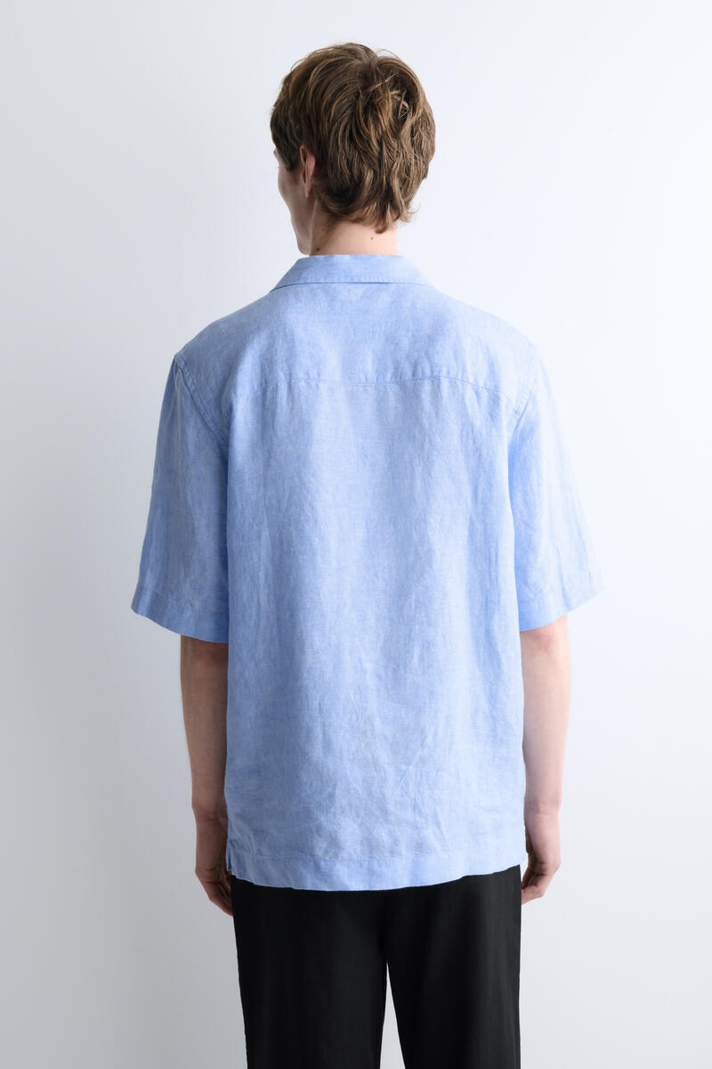 COS キャンプカラー半袖リネンシャツ