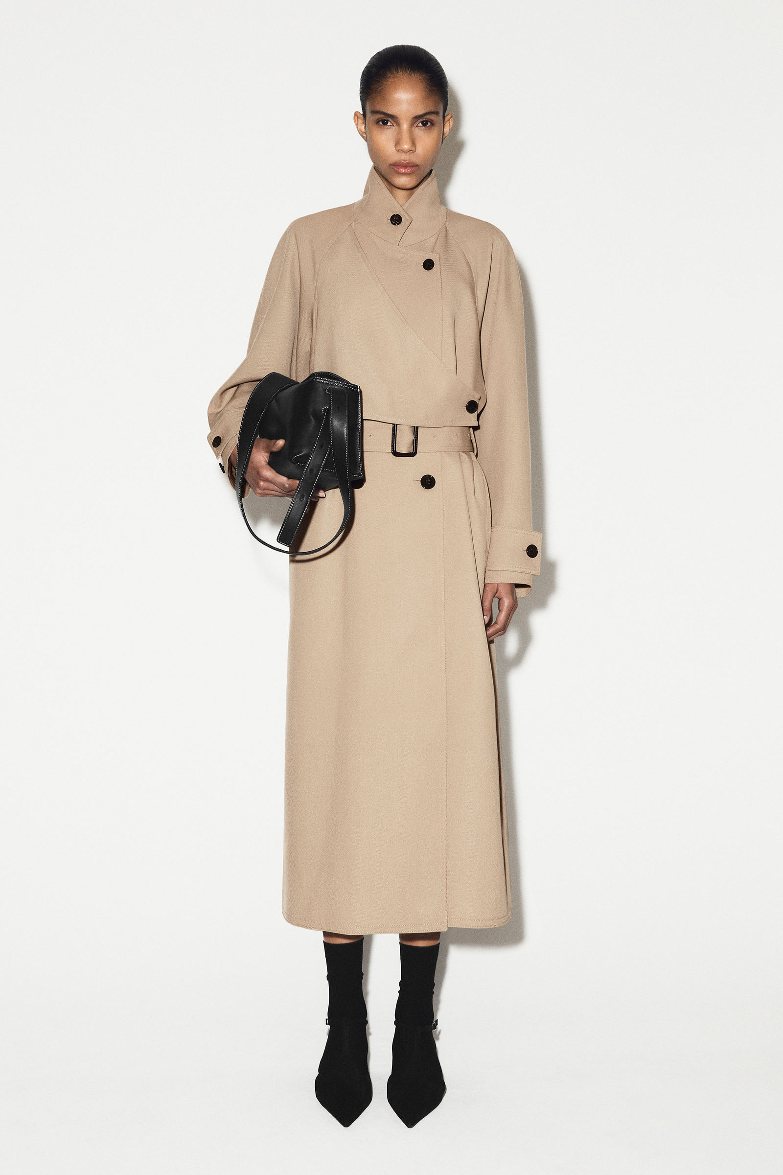 COS ベージュ トレンチコート MINIMAL SHORT TRENCH COAT ミニマルショートトレンチコート ライト ジャケット・アウター