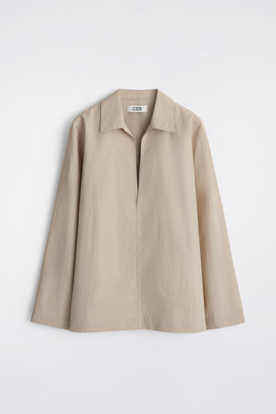 COS テーラード オープンカラー ナイロンシャツ
