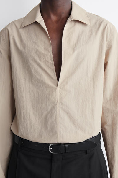 COS テーラード オープンカラー ナイロンシャツ