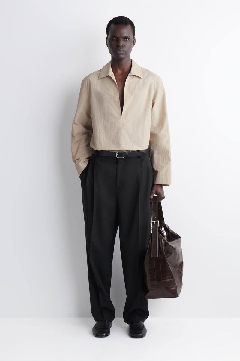 COS テーラード オープンカラー ナイロンシャツ