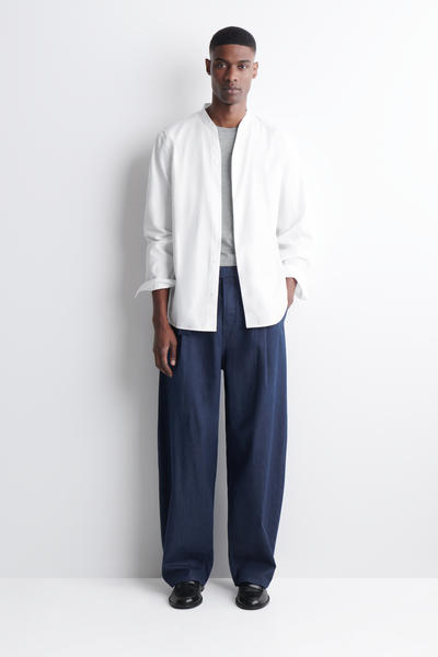 COS グランダッドカラー コットンシャツ