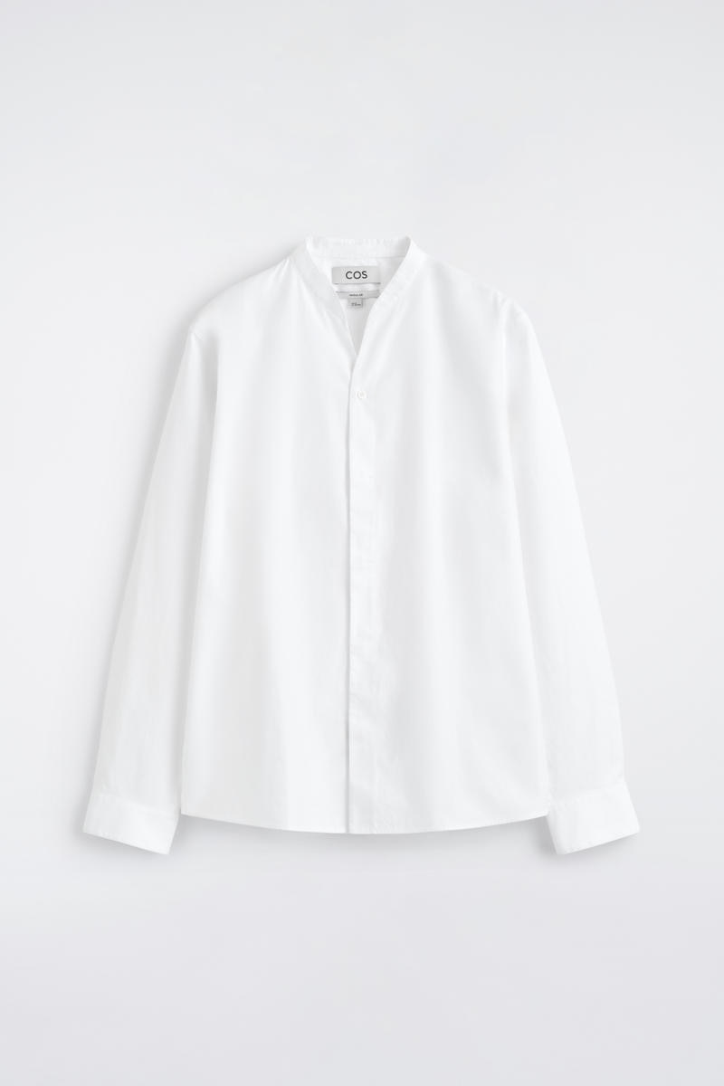 COS グランダッドカラー コットンシャツ