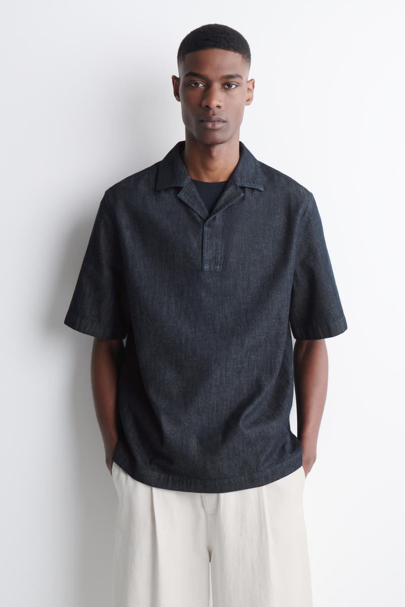 COS デニムプルオーバーシャツ