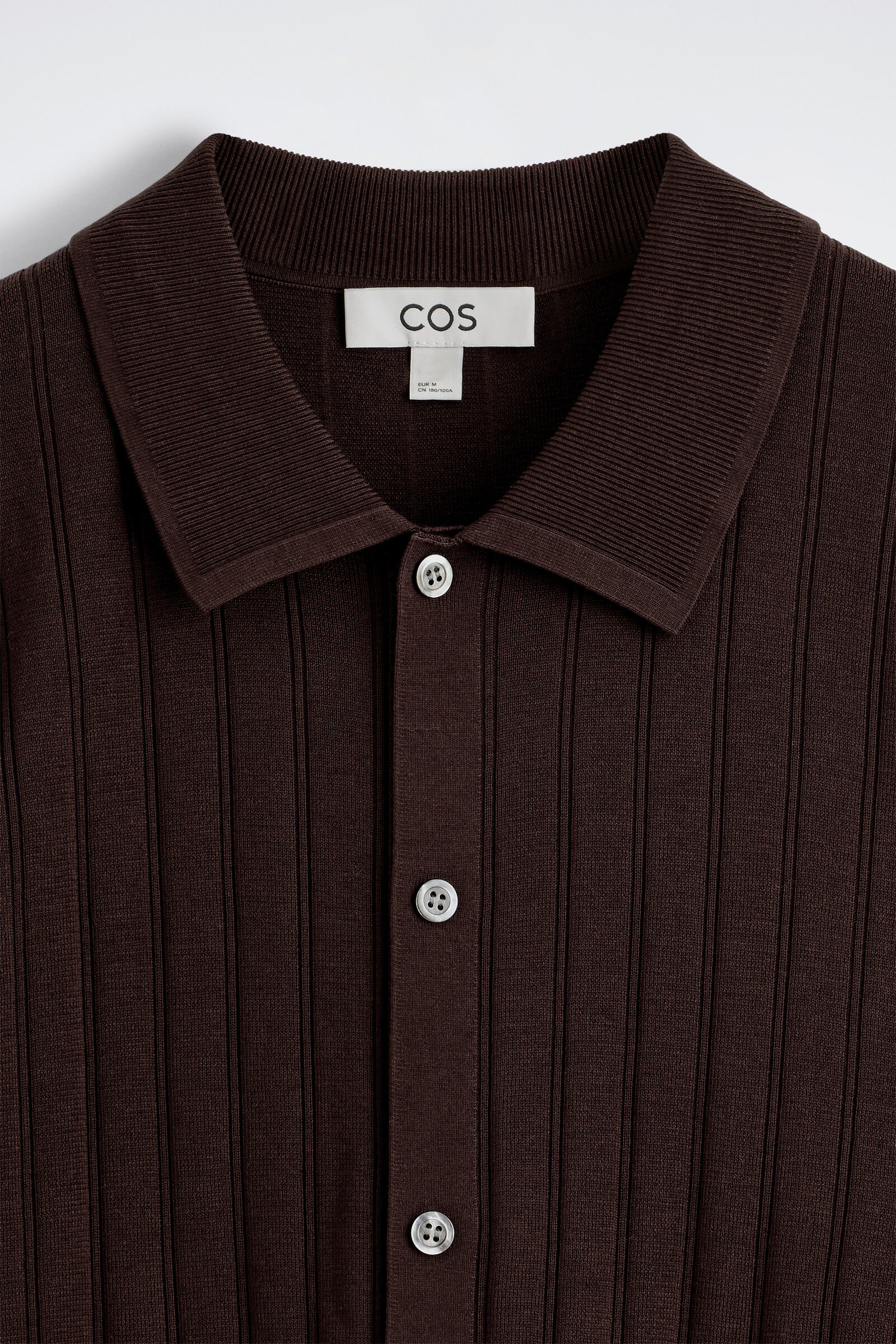 RIBBED-KNIT COTTON POLO SHIRT リブ編みコットン ポロシャツ ダーク