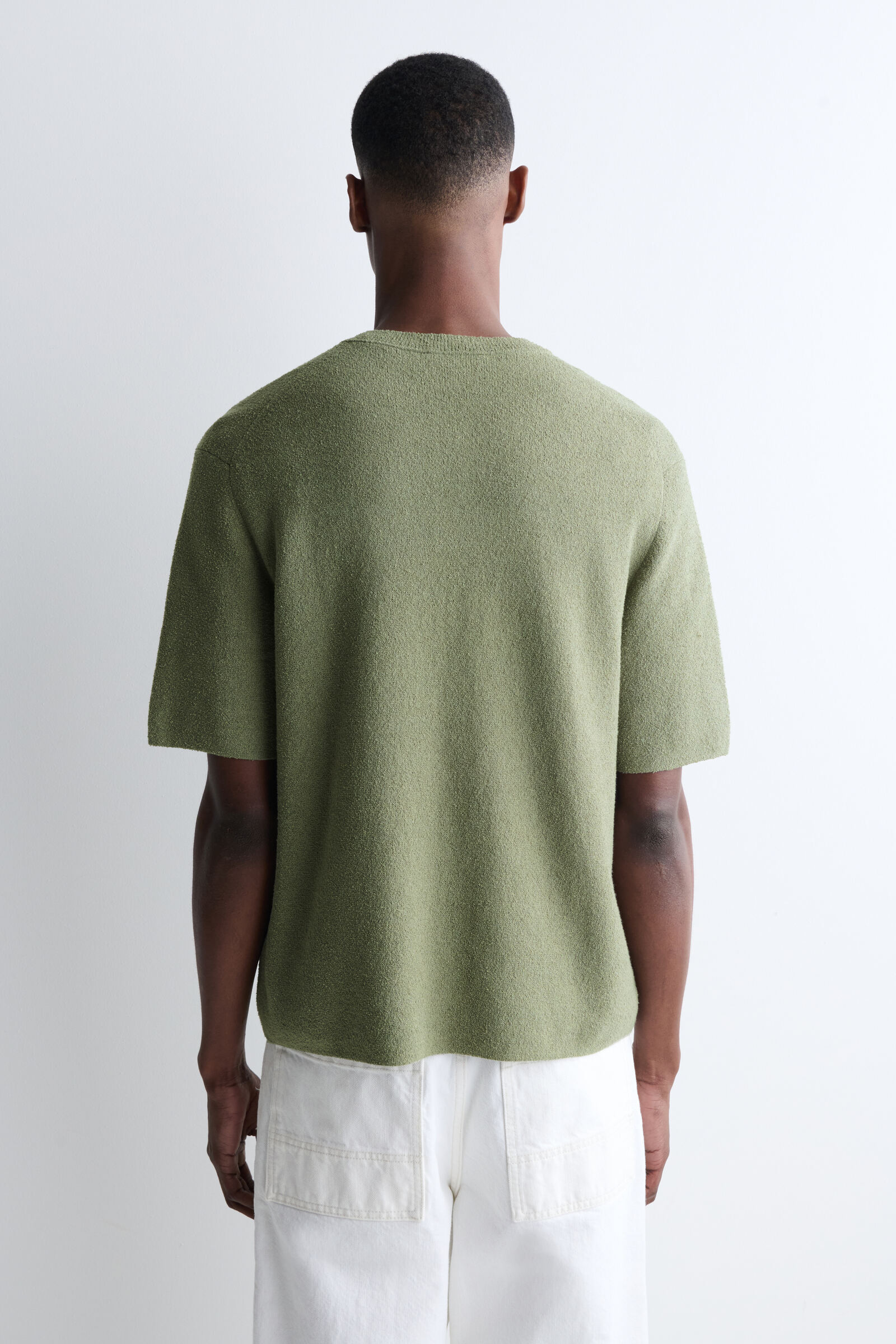 BOUCLE-KNIT HENLEY T-SHIRT ブークレニットヘンリーネックTシャツ