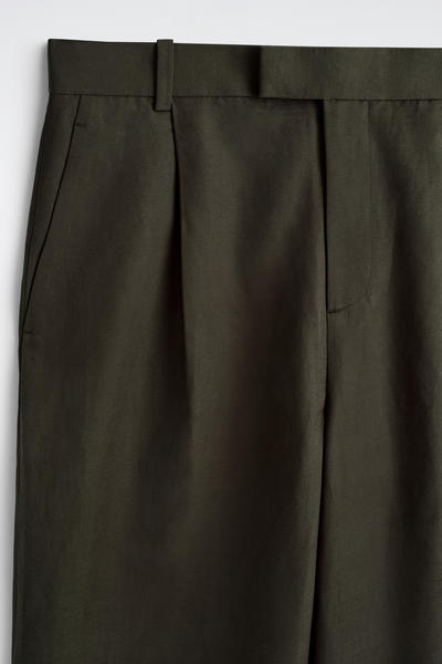 COS リネンブレンド ワイドレッグパンツ