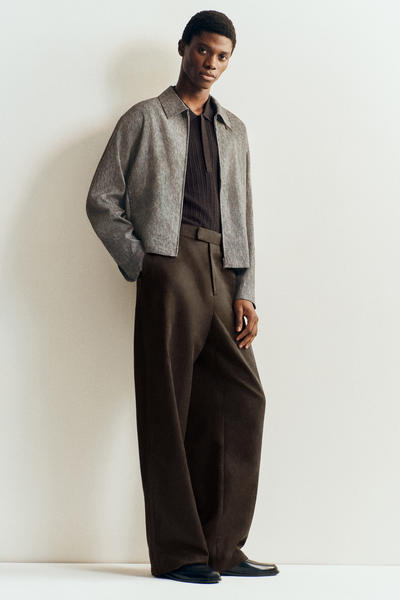 COS リネンブレンド ワイドレッグパンツ