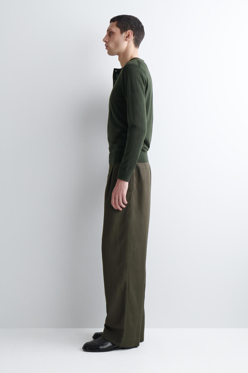 COS リネンブレンド ワイドレッグパンツ