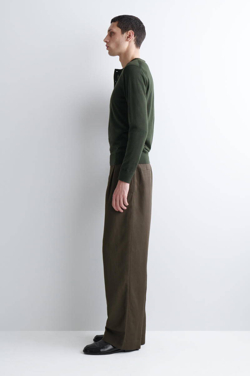 COS リネンブレンド ワイドレッグパンツ