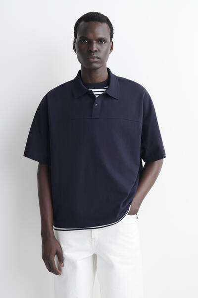 COS プレススタッド コットンポロシャツ