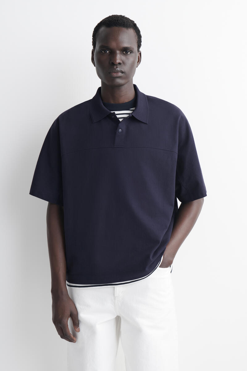 COS プレススタッド コットンポロシャツ