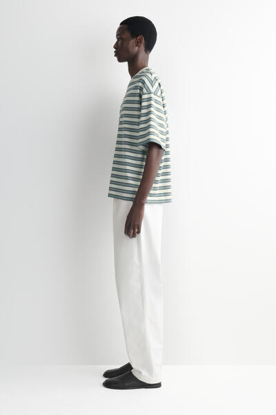 COS オーバーサイズ　ストライプコットンTシャツ