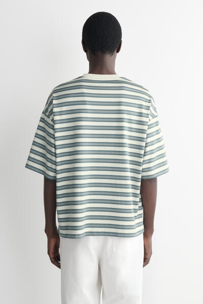 COS オーバーサイズ　ストライプコットンTシャツ