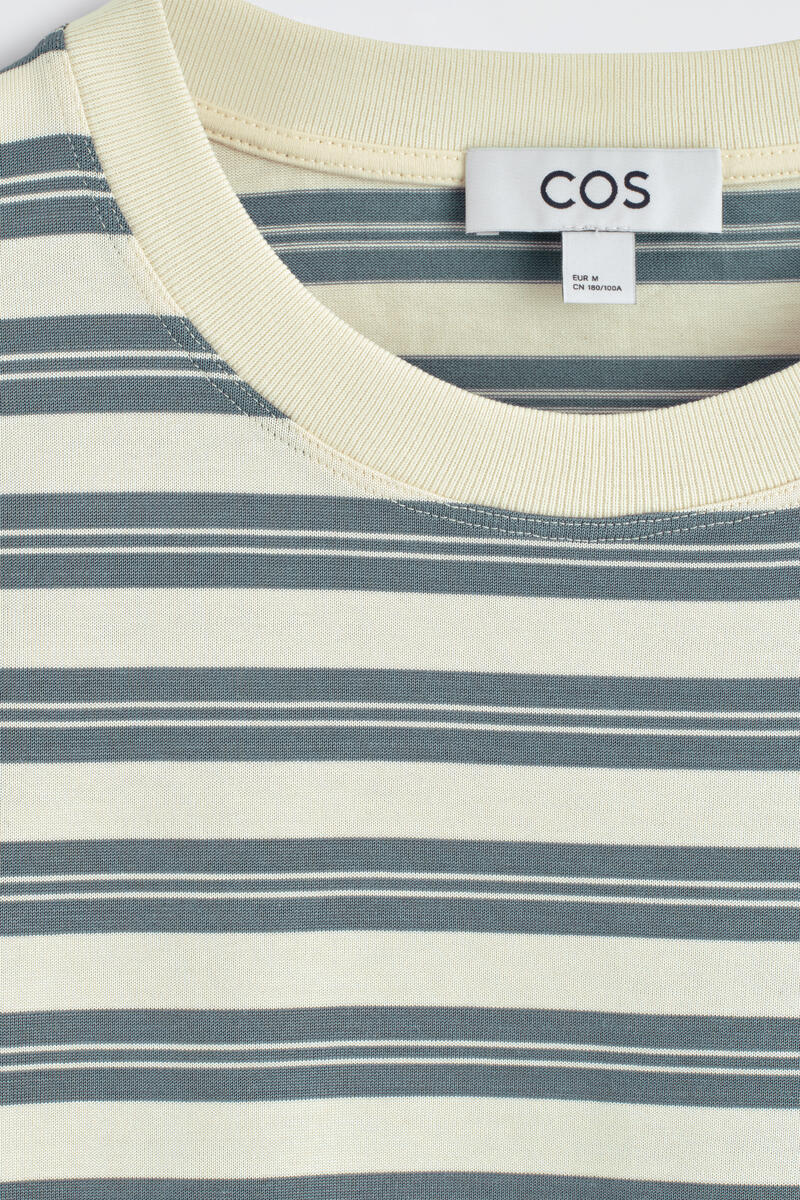 COS オーバーサイズ　ストライプコットンTシャツ