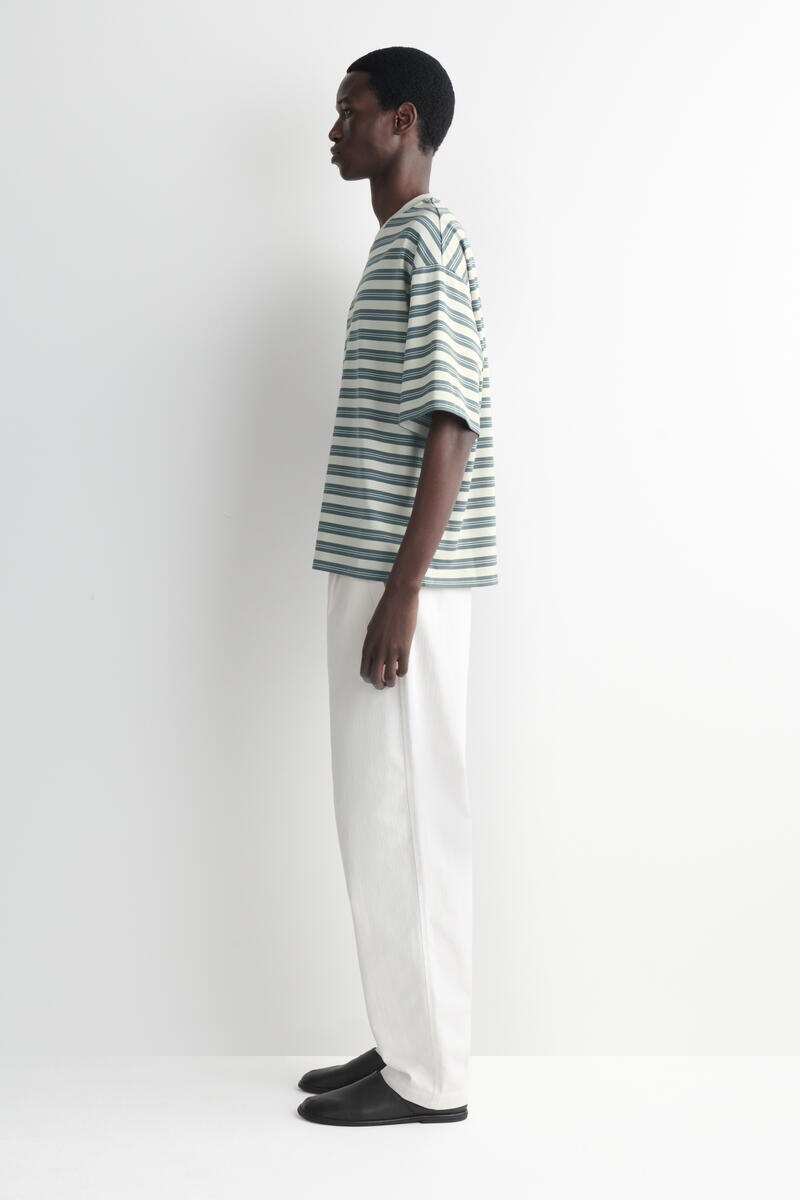 COS オーバーサイズ　ストライプコットンTシャツ