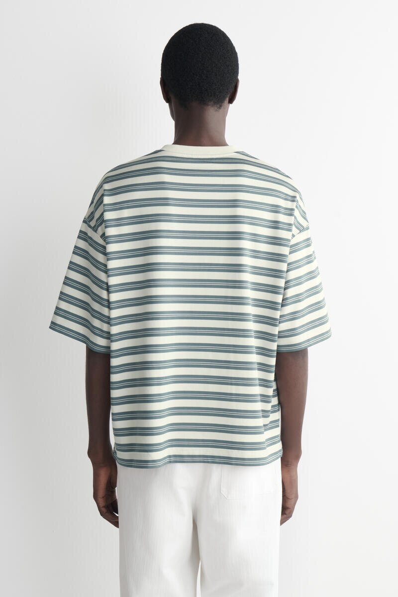 COS オーバーサイズ　ストライプコットンTシャツ