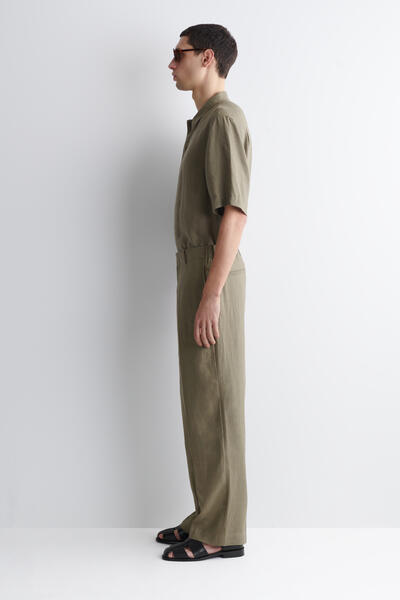 COS リネン ストレートレッグパンツ