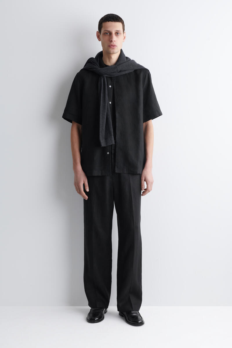 COS リネン ストレートレッグパンツ