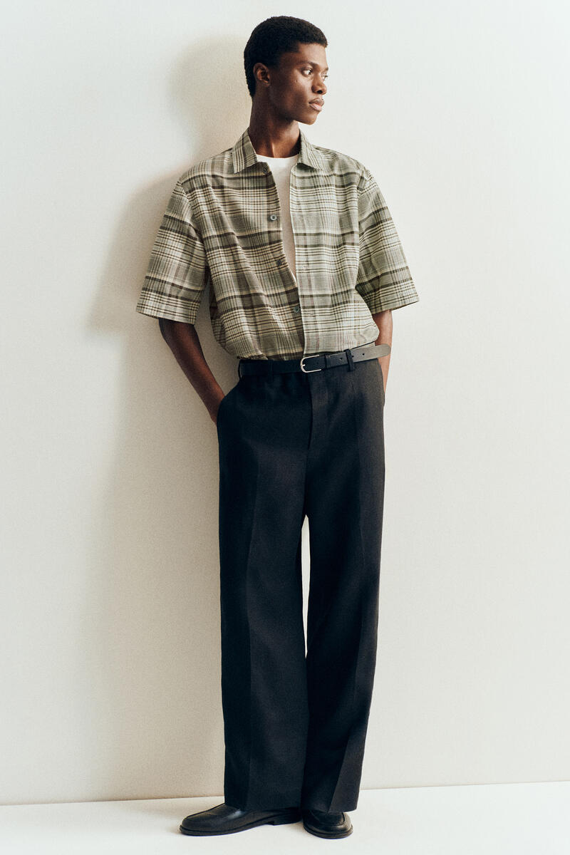 COS リネン ストレートレッグパンツ