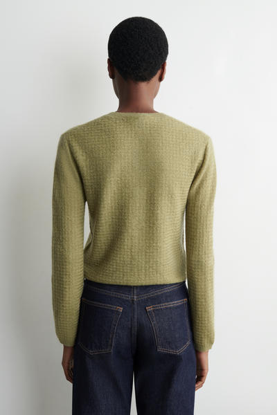 COS ジグザグ編みモヘア混カーディガン