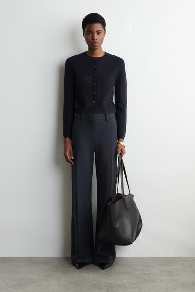 COS ジグザグ編みモヘア混カーディガン