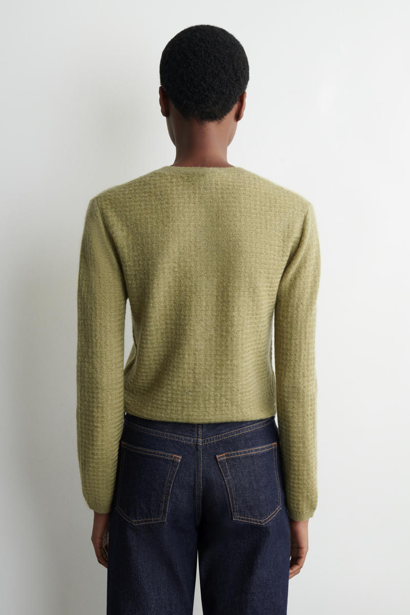 COS ジグザグ編みモヘア混カーディガン