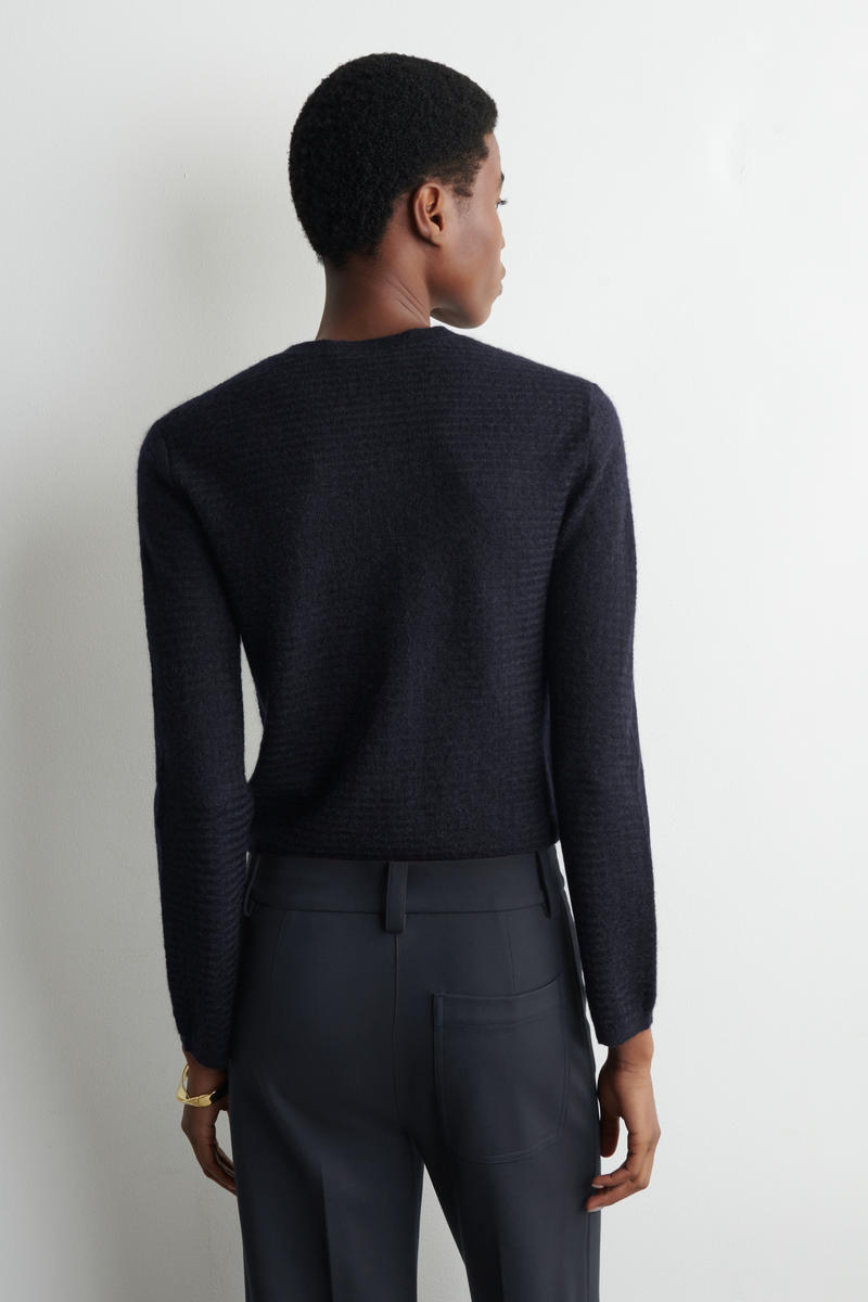 COS ジグザグ編みモヘア混カーディガン