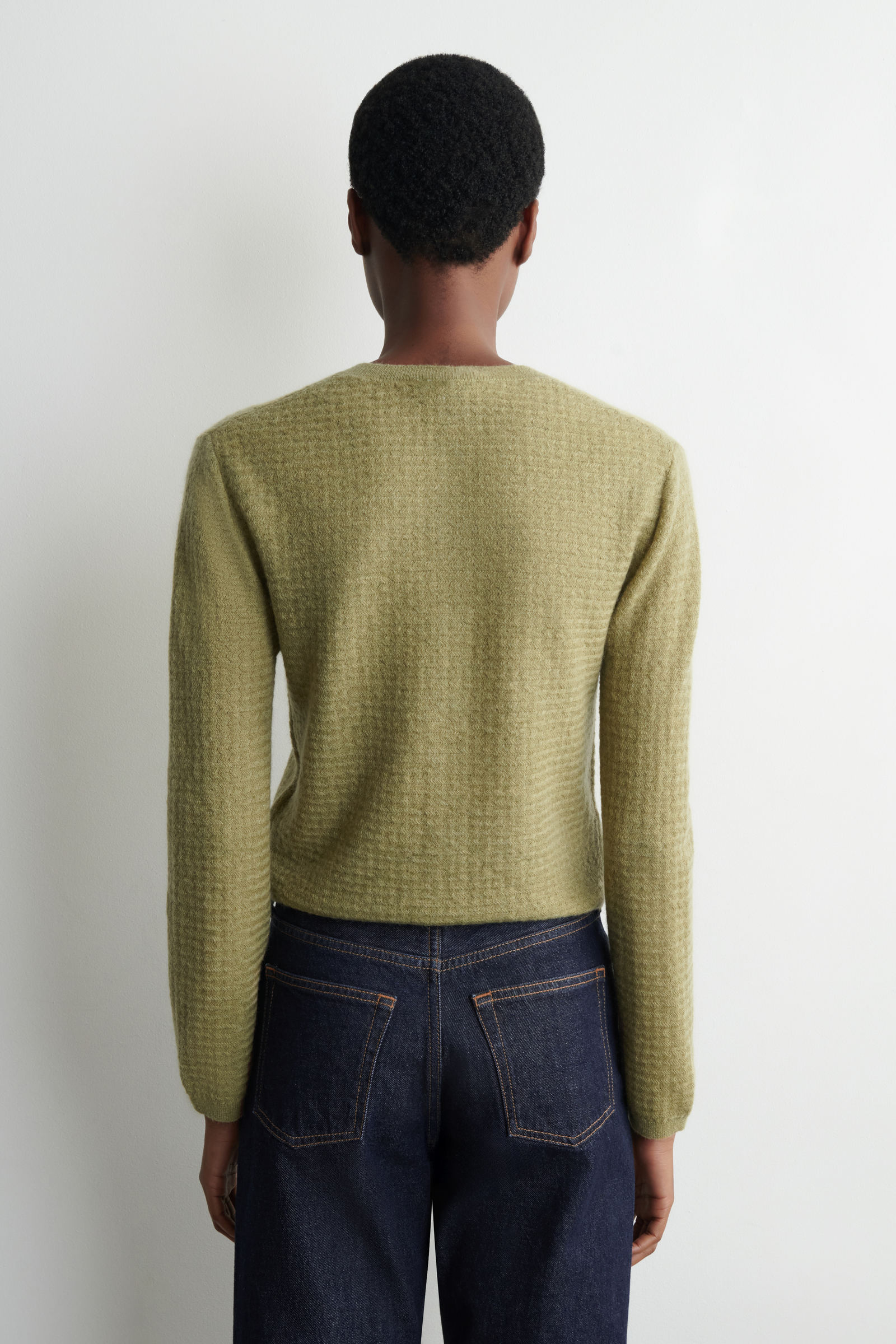 ZIGZAG-KNIT MOHAIR-BLEND CARDIGAN ジグザグ編みモヘア混カーディガン