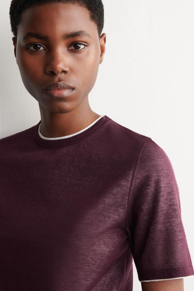 COS レイヤードニットTシャツ