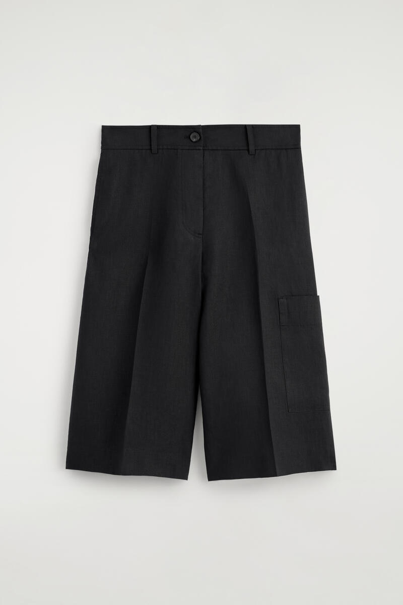 COS リネン ユーティリティ バミューダショーツ