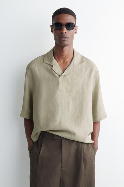 COS リネン ポップオーバーシャツ