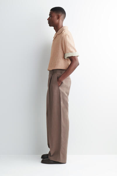 COS リネン ポップオーバーシャツ