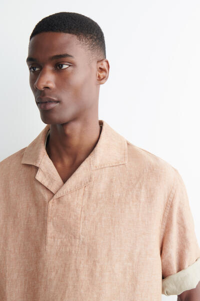 COS リネン ポップオーバーシャツ