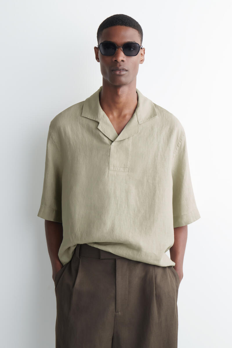 COS リネン ポップオーバーシャツ