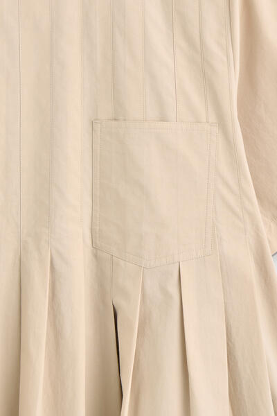 COS プリーツ コットンポプリン ミニドレス