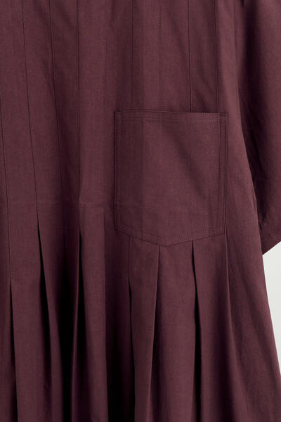 COS プリーツ コットンポプリン ミニドレス