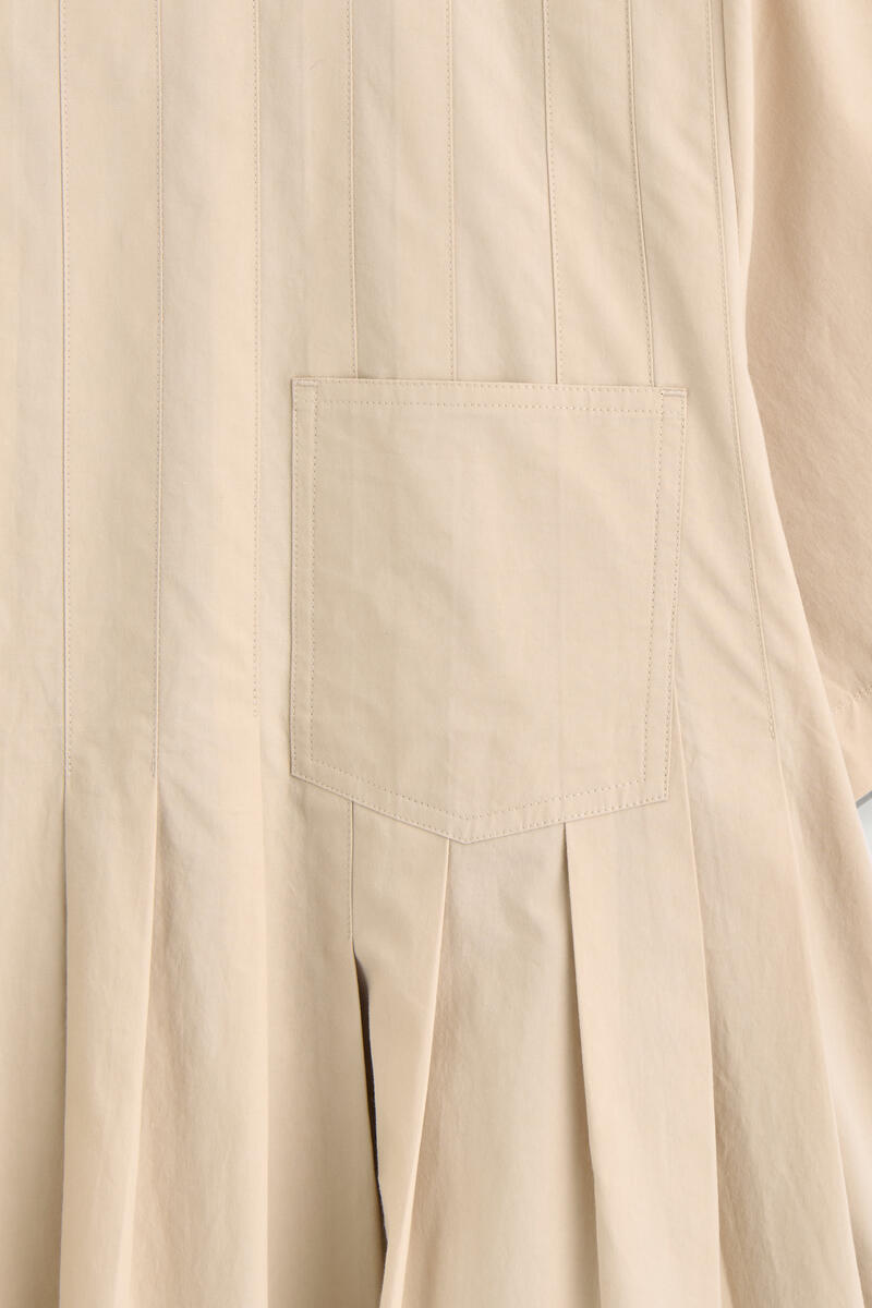 COS プリーツ コットンポプリン ミニドレス