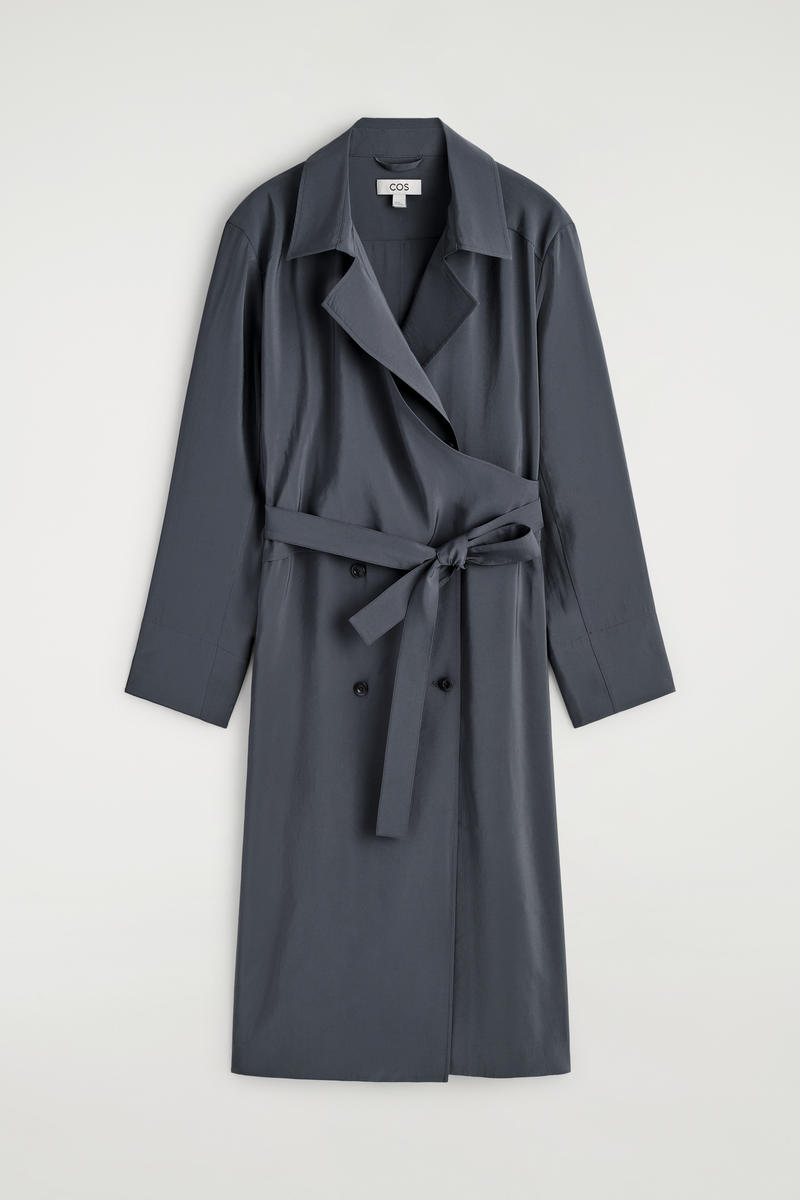 COS ベルト付きトレンチディテールミディドレス