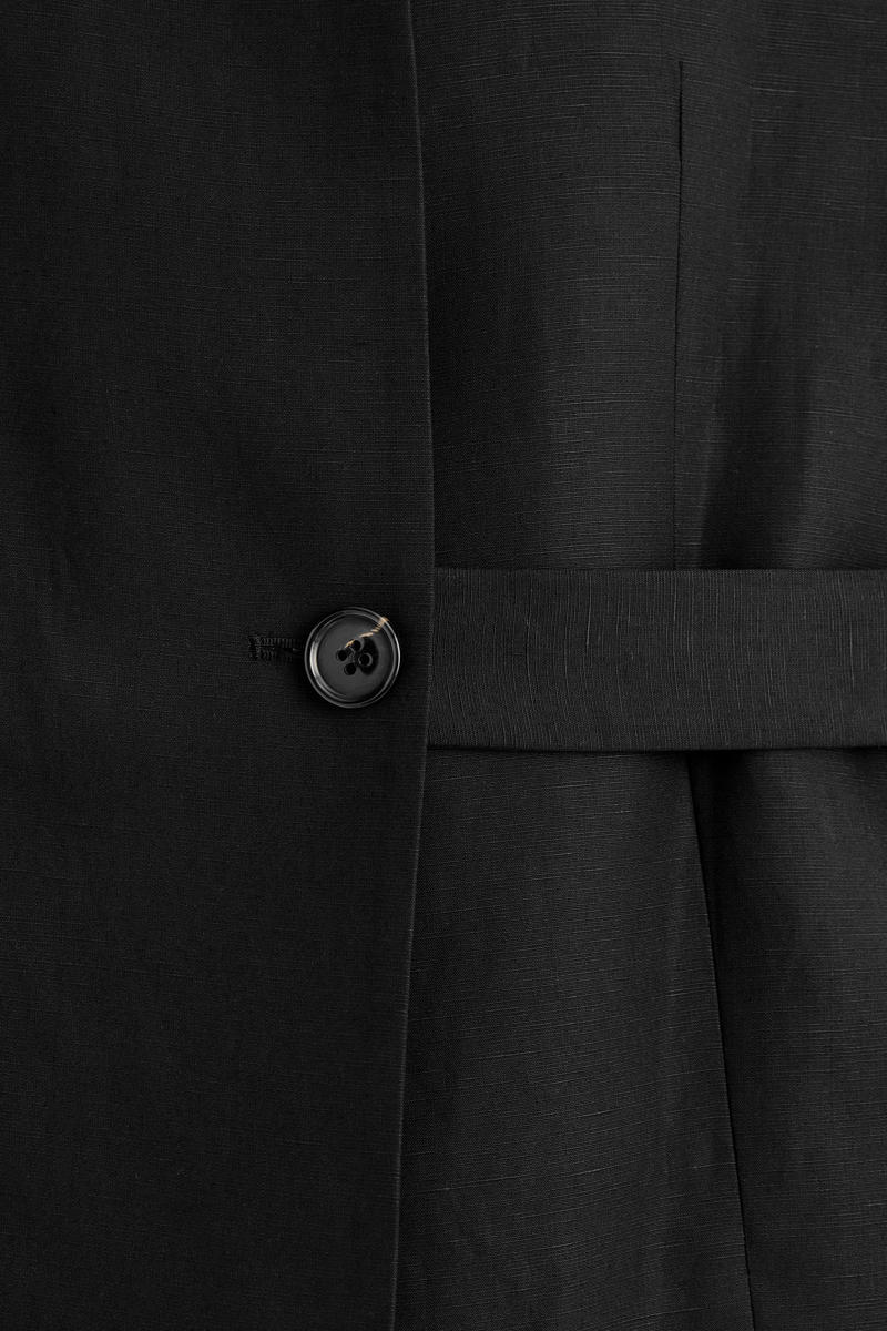 COS ショールカラー ベルト付きリネンブレンド ベスト