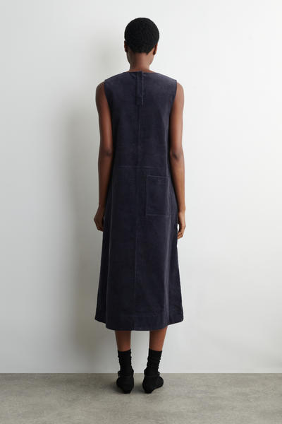 COS Aラインコーデュロイミディドレス