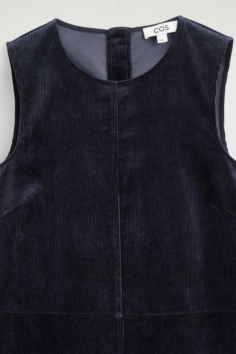 COS Aラインコーデュロイミディドレス