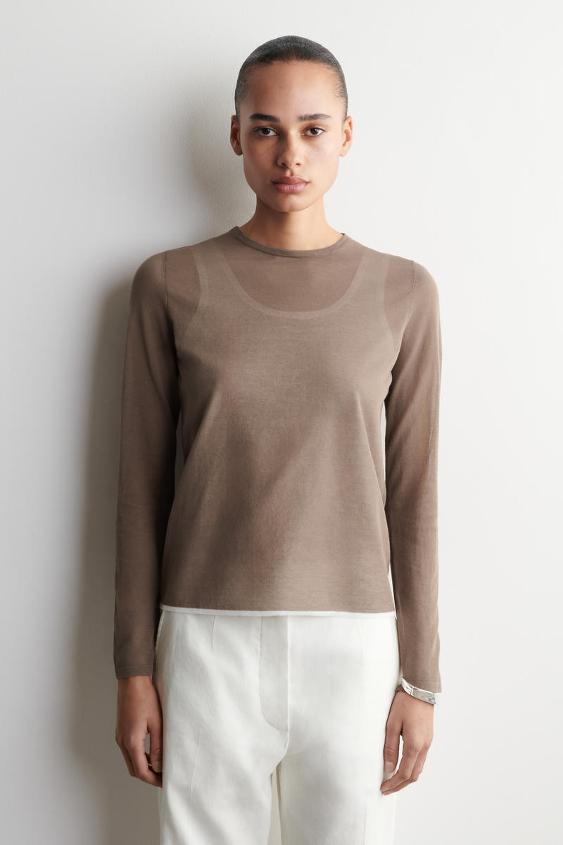 COS レイヤードニットロングスリーブトップ